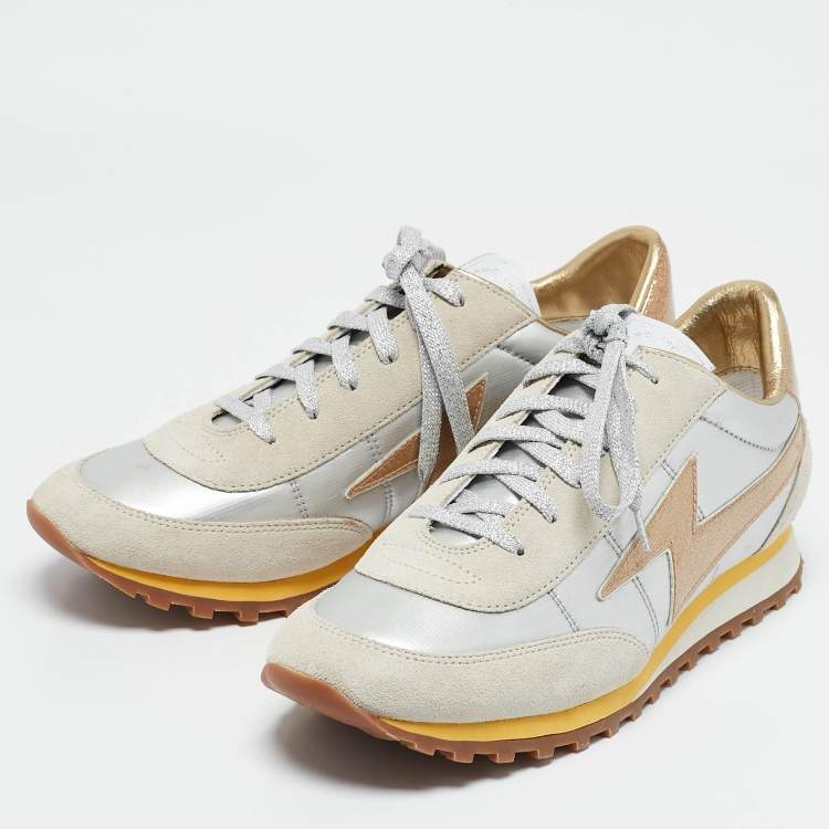 Pre Owned Marc Jacobs Two Tone Suede and Leather Lace Up Sneakers Size 41