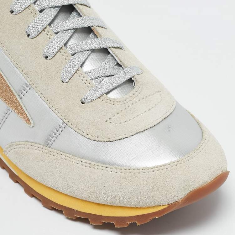 Pre Owned Marc Jacobs Two Tone Suede and Leather Lace Up Sneakers Size 41