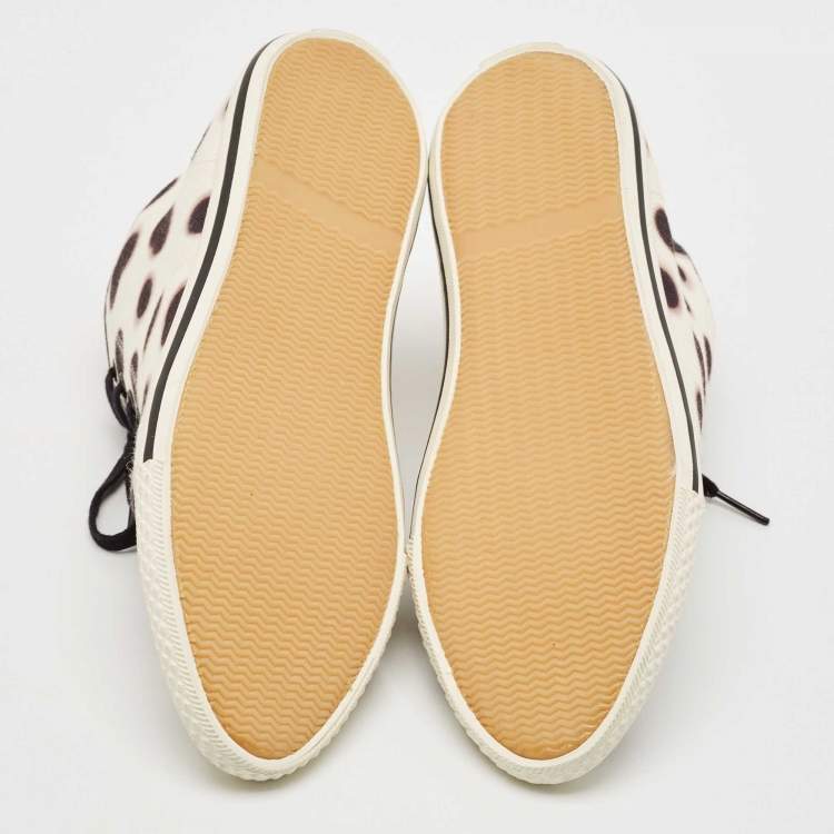 Pre Owned Marc Jacobs Black/Cream Dot Canvas Lace Up Sneakers Size 37