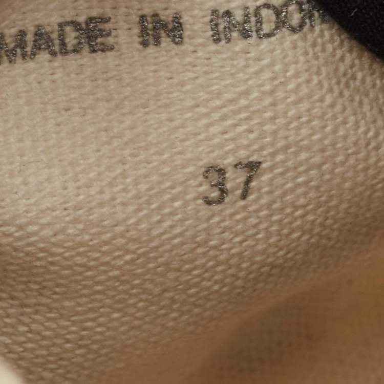 Pre Owned Marc Jacobs Black/Cream Dot Canvas Lace Up Sneakers Size 37