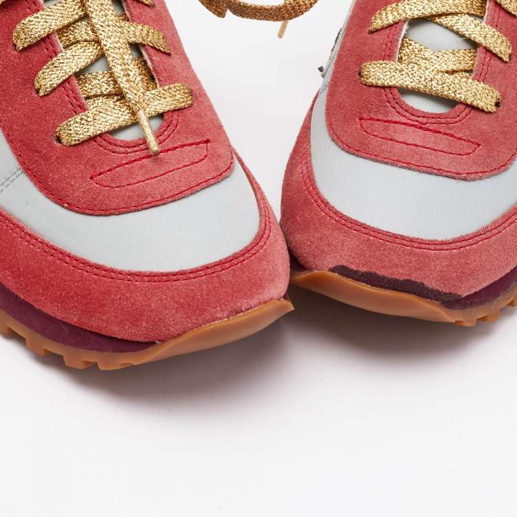 Pre Owned Marc Jacobs Tricolor Suede and Leather Lace Up  Sneakers Size 37