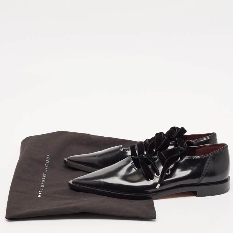 Pre Owned Marc Jacobs Black Patent Leather Derby Size 36.5
