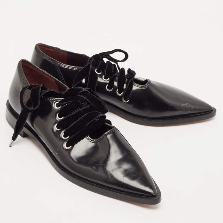 Pre Owned Marc Jacobs Black Patent Leather Derby Size 36.5