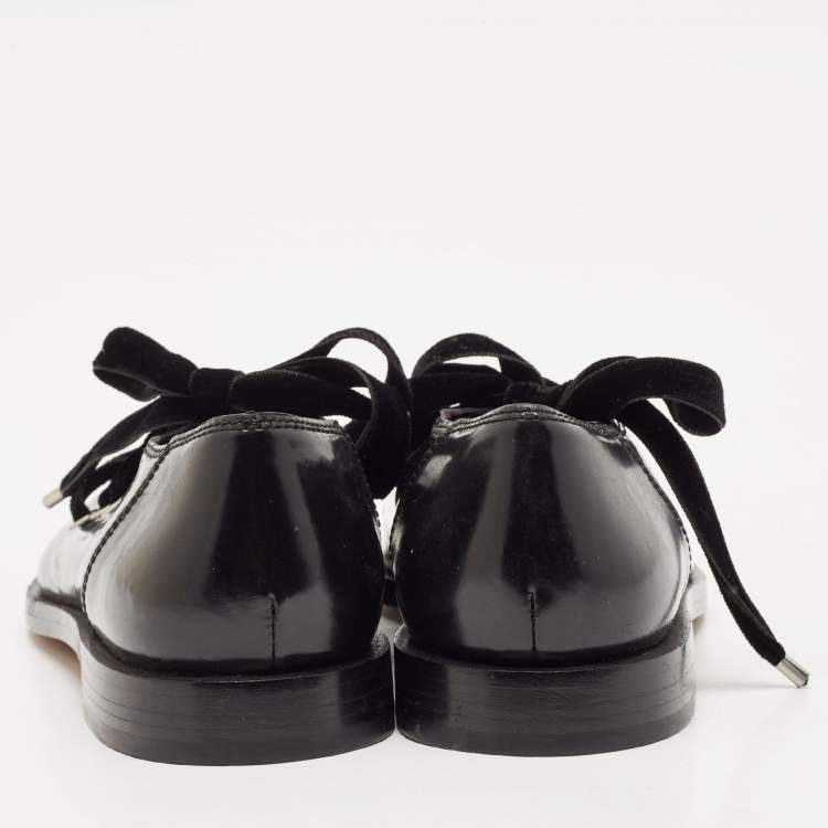 Pre Owned Marc Jacobs Black Patent Leather Derby Size 36.5