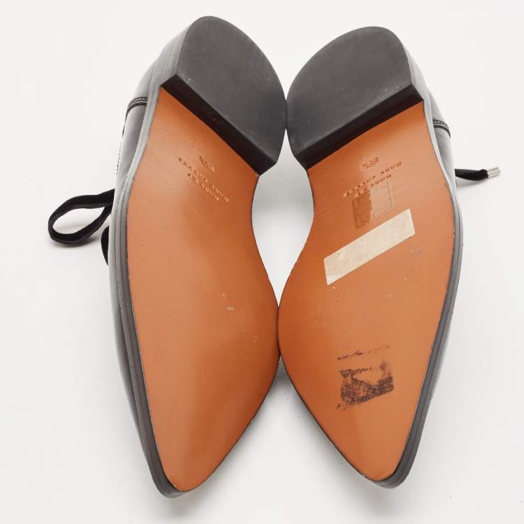 Pre Owned Marc Jacobs Black Patent Leather Derby Size 36.5