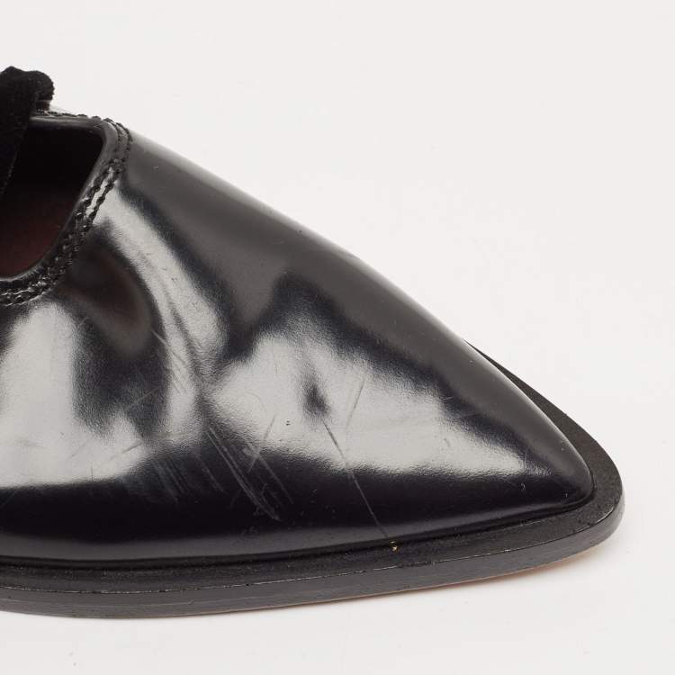Pre Owned Marc Jacobs Black Patent Leather Derby Size 36.5