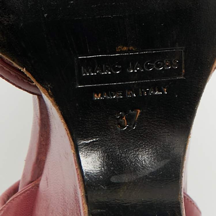 Pre Owned Marc Jacobs Purple Leather Wedge Pumps Size 37