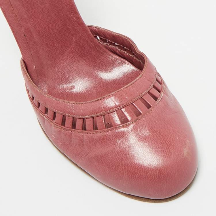 Pre Owned Marc Jacobs Purple Leather Wedge Pumps Size 37