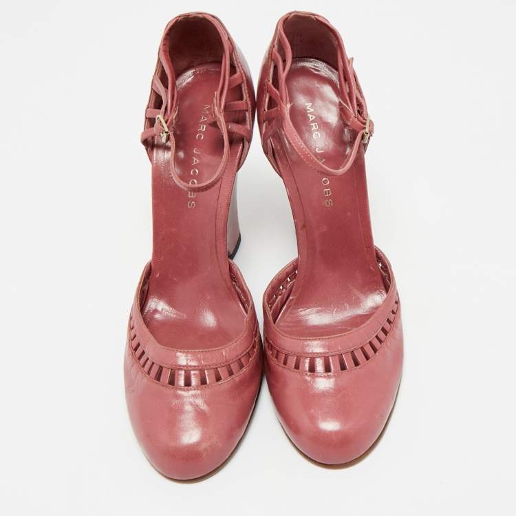 Pre Owned Marc Jacobs Purple Leather Wedge Pumps Size 37