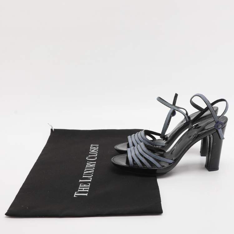 Pre Owned Marc Jacobs Size 37.5 Blue Denim Ankle Strap Sandals