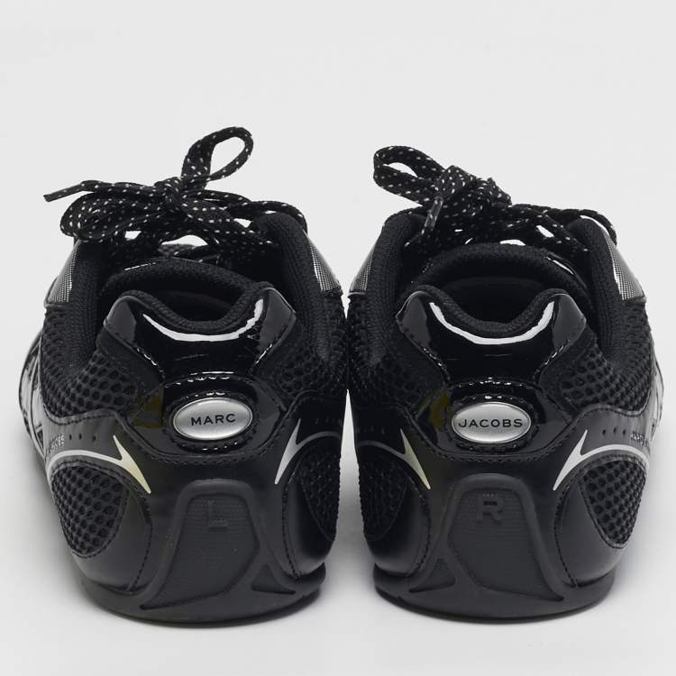 Pre Owned Marc Jacobs 72 Spring Size 40 Black/Silver Leather, Mesh and Suede Low Top Sneakers