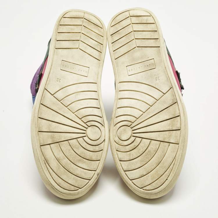 Pre Owned Marc Jacobs Eclipse Size 38 Multicolor Leather and Suede High Top Sneakers