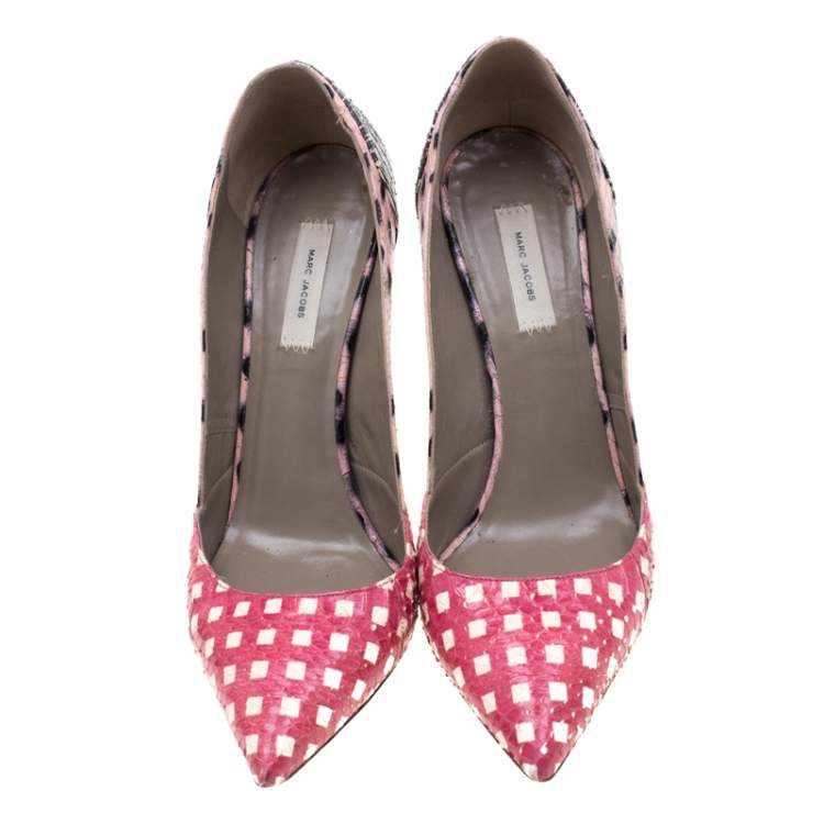 Pre Owned Marc Jacobs Multicolor Python Leather Pointed Toe Pumps Size 38