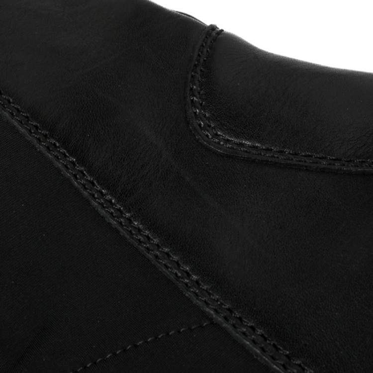 Pre Owned Marc Jacobs Black Leather and Neoprene Knee Length Boots Size 37
