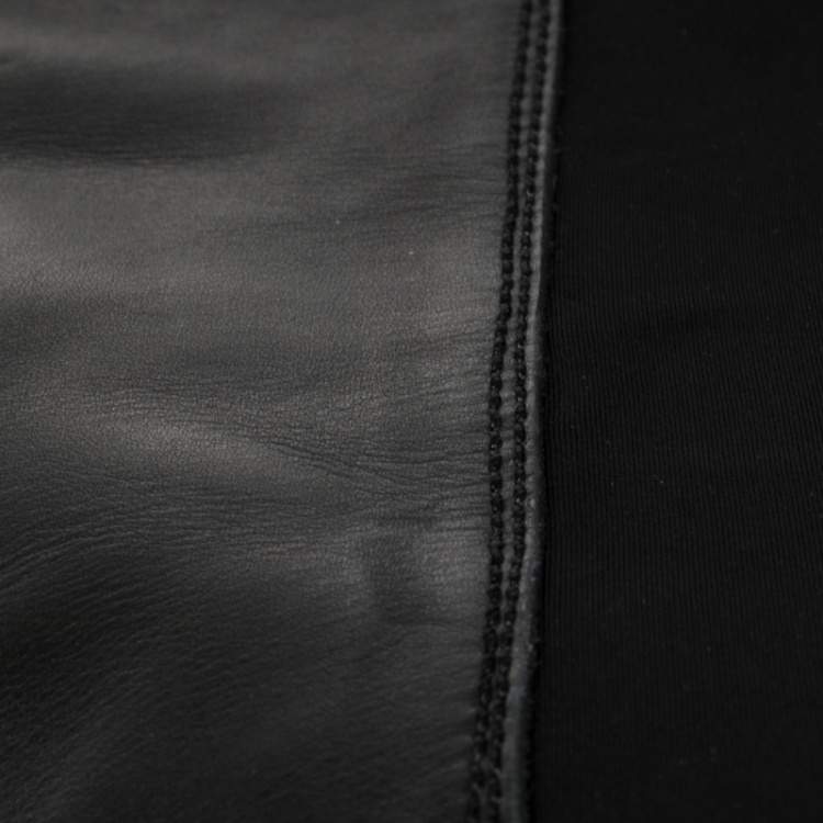 Pre Owned Marc Jacobs Black Leather and Neoprene Knee Length Boots Size 37