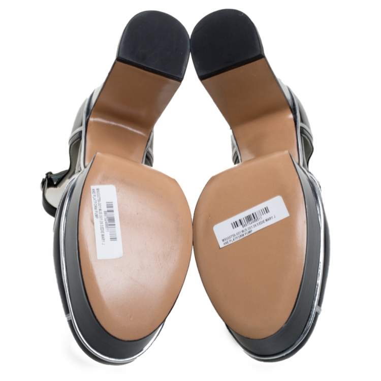 مملوكة مسبقًا Marc Jacobs Black Patent Leather Edie Mary Jane Platform Pumps Size 39.5 