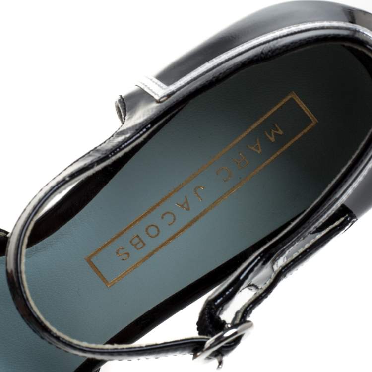 مملوكة مسبقًا Marc Jacobs Black Patent Leather Edie Mary Jane Platform Pumps Size 39.5 