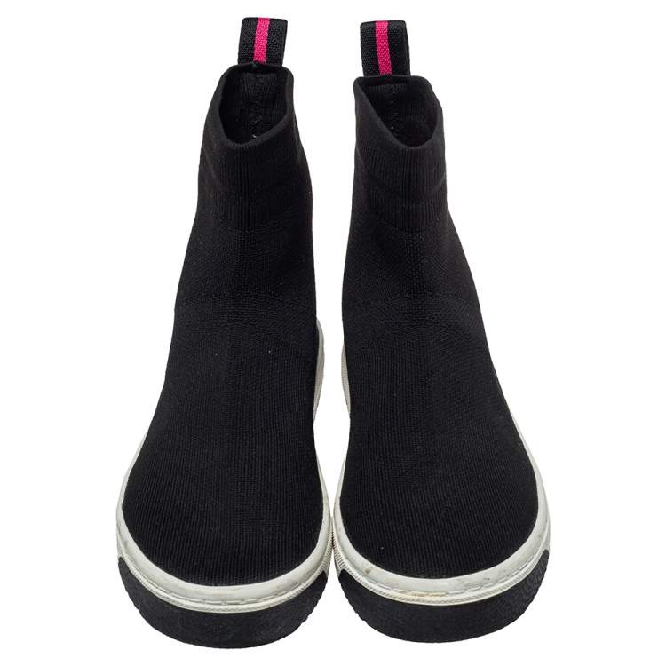 Pre Owned Marc Jacobs Black Knit Fabric Dart Sock Sneakers Size 41