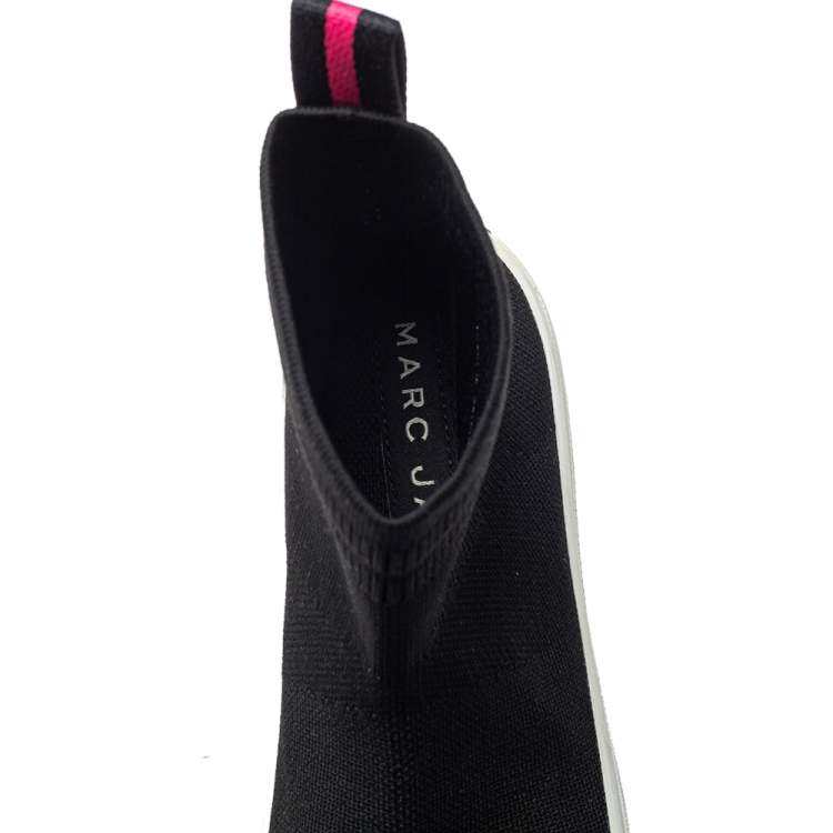 Pre Owned Marc Jacobs Black Knit Fabric Dart Sock Sneakers Size 41