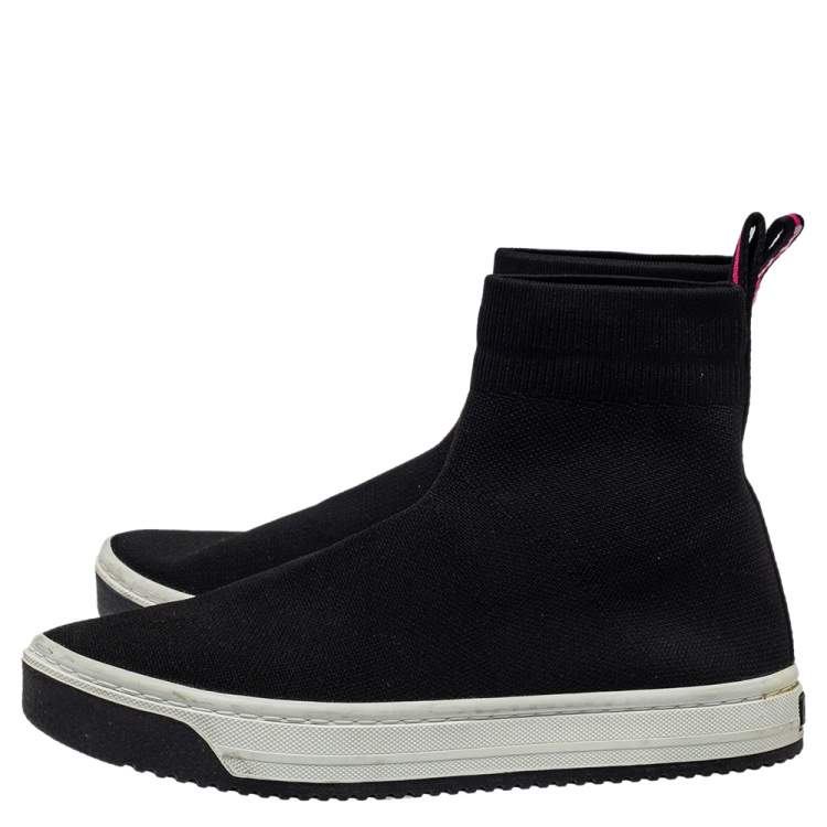 Pre Owned Marc Jacobs Black Knit Fabric Dart Sock Sneakers Size 41