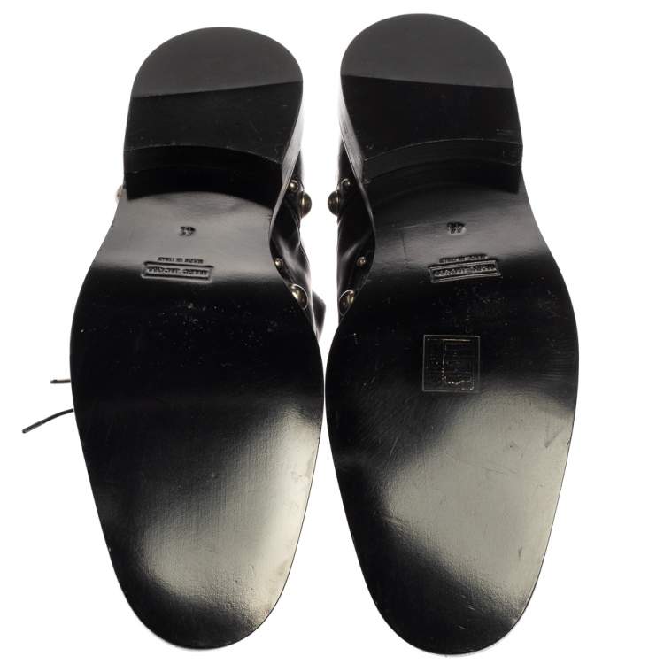 Pre Owned Marc Jacobs Black Leather Studded Oxfords Size 41