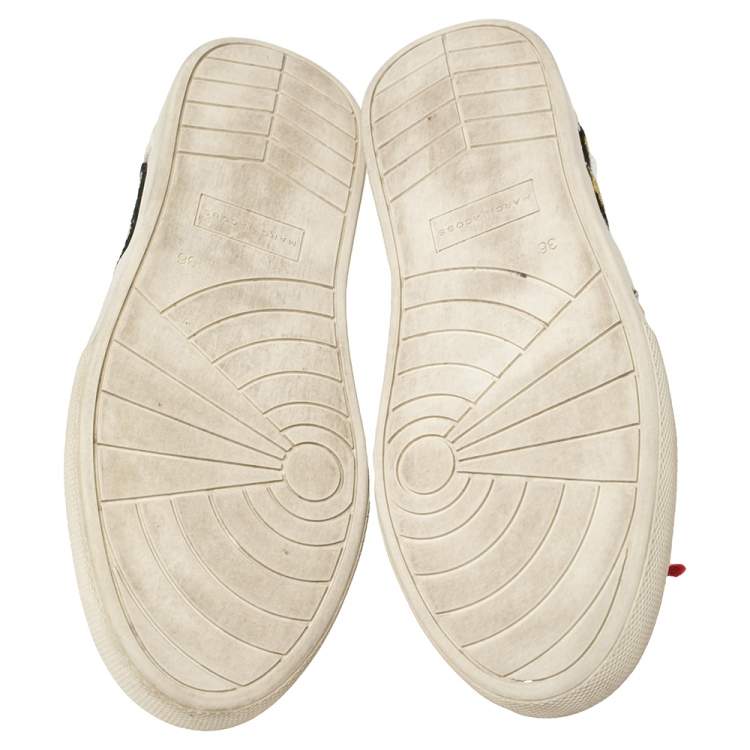 Pre Owned Marc Jacobs Off White Canvas Embellishment Low Top Sneakers Size 36