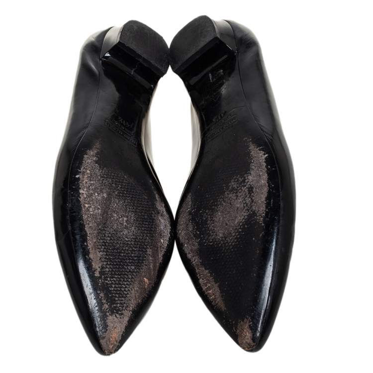 Pre Owned  Marc Jacobs Black  Leather Block Loafers Size 41.5