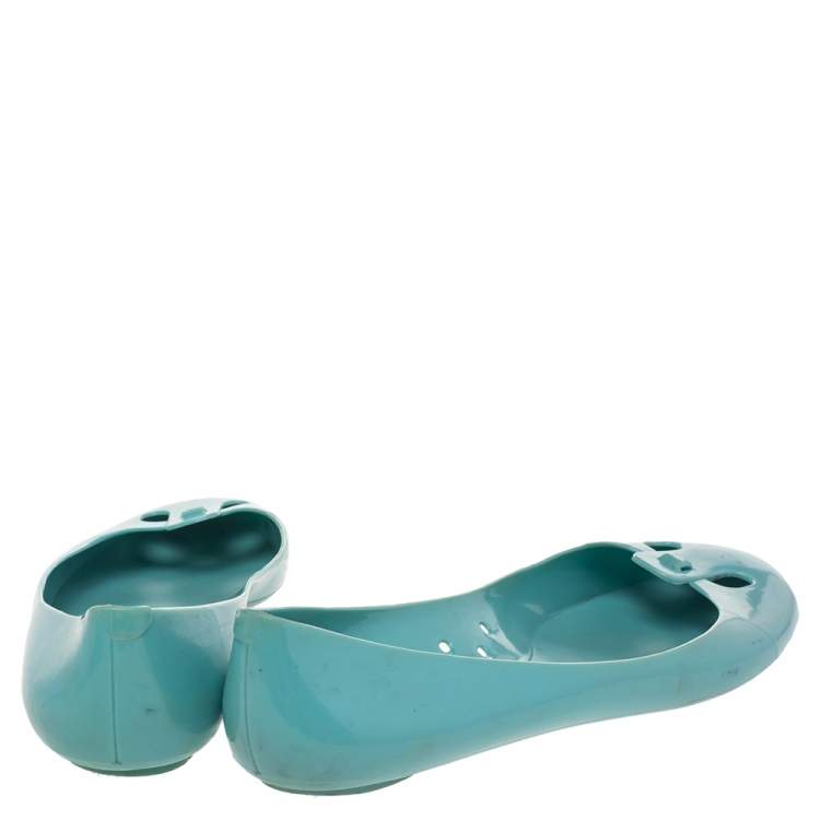 Pre Owned Marc Jacobs Blue Rubber Ballet Flats Size 38