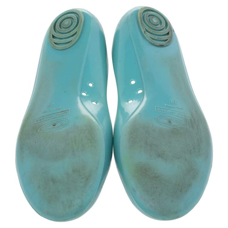 Pre Owned Marc Jacobs Blue Rubber Ballet Flats Size 38