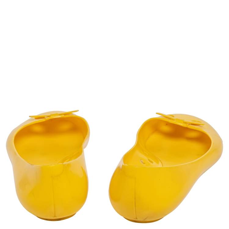 Pre Owned Marc Jacobs Yellow Jelly Mouse Ballet Flats Size 38