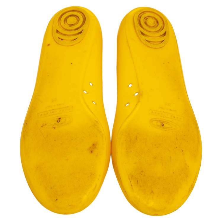 Pre Owned Marc Jacobs Yellow Jelly Mouse Ballet Flats Size 38