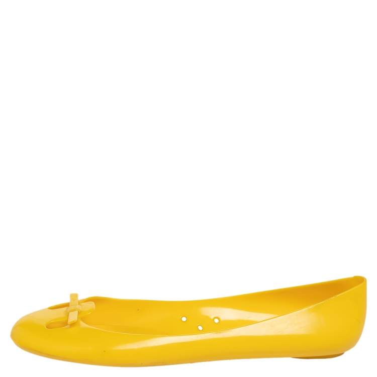 Pre Owned Marc Jacobs Yellow Jelly Mouse Ballet Flats Size 38