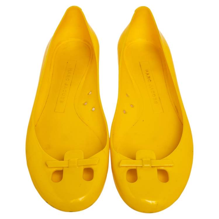Pre Owned Marc Jacobs Yellow Jelly Mouse Ballet Flats Size 38