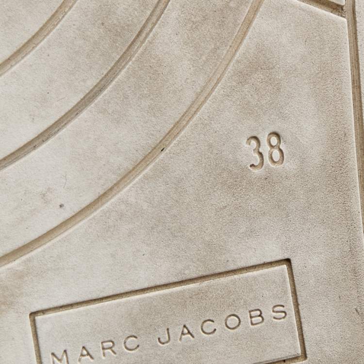 Pre Owned Marc Jacobs White Canvas Patches And Embellished Mercer Slip On Sneakers Size 38