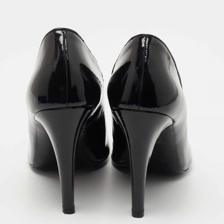 Pre Owned Marc By Marc Jacobs Black Patent Leather Ankle Booties Size 39.5