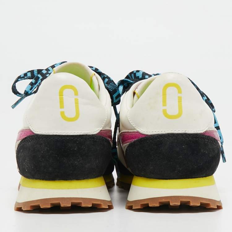 Pre Owned Marc Jacobs Multicolor Fabric And Suede Lightning Bolt Platform Sneakers Size 40