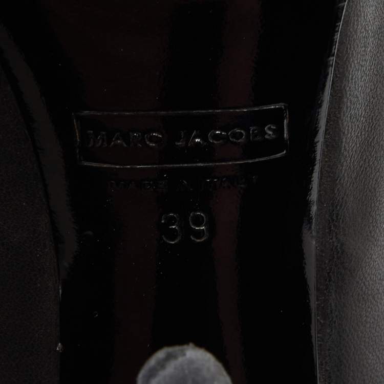 Pre Owned Marc Jacobs Black Leather Knee Length Boots Size 39