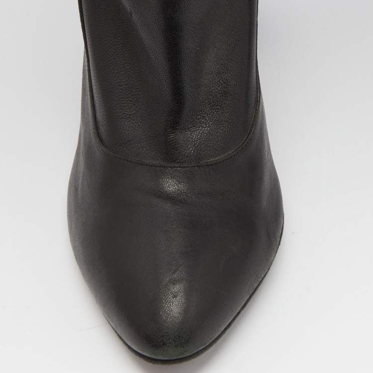 Pre Owned Marc Jacobs Black Leather Knee Length Boots Size 39