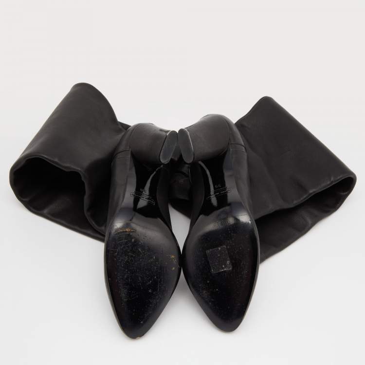 Pre Owned Marc Jacobs Black Leather Knee Length Boots Size 39
