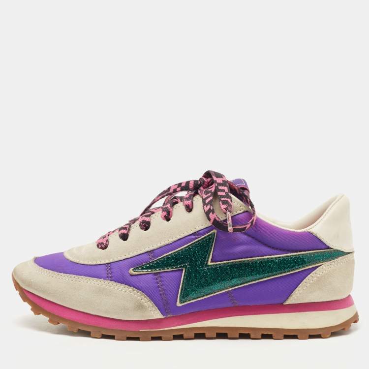Marc Jacobs Multicolor Fabric And Suede Lightning Bolt Sneakers Size 35 Marc  Jacobs