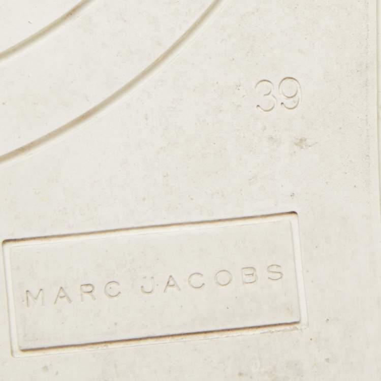 Pre Owned Marc Jacobs White Leather Crystal Embellished Empire Sneakers Size 39