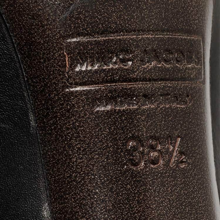 Pre Owned Marc Jacobs Black Leather Ankle Boots Size 38.5