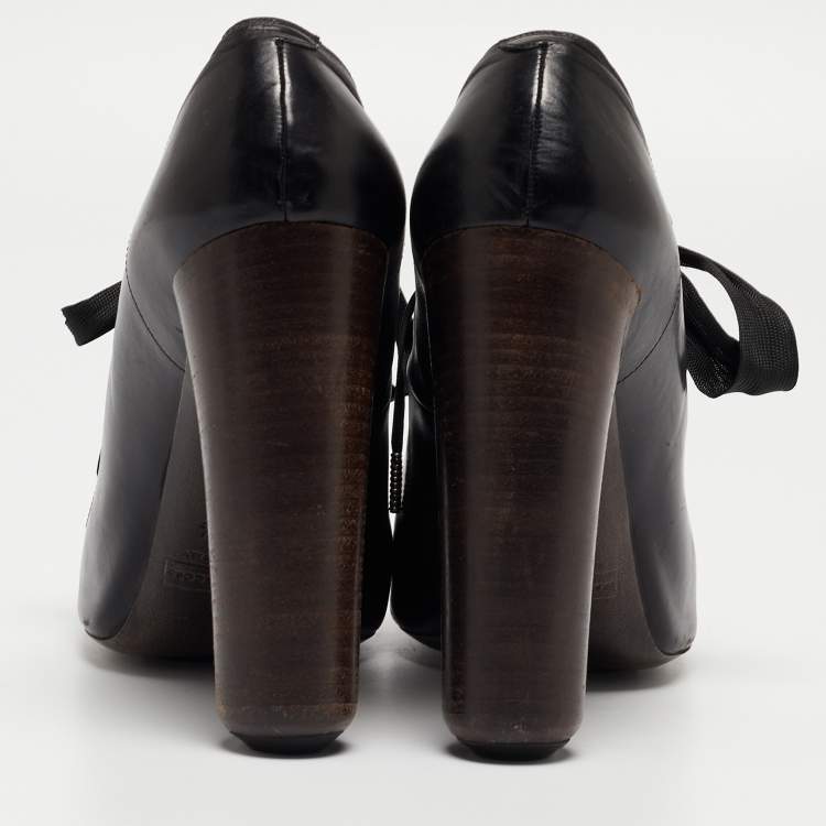 Pre Owned Marc Jacobs Black Leather Ankle Boots Size 38.5