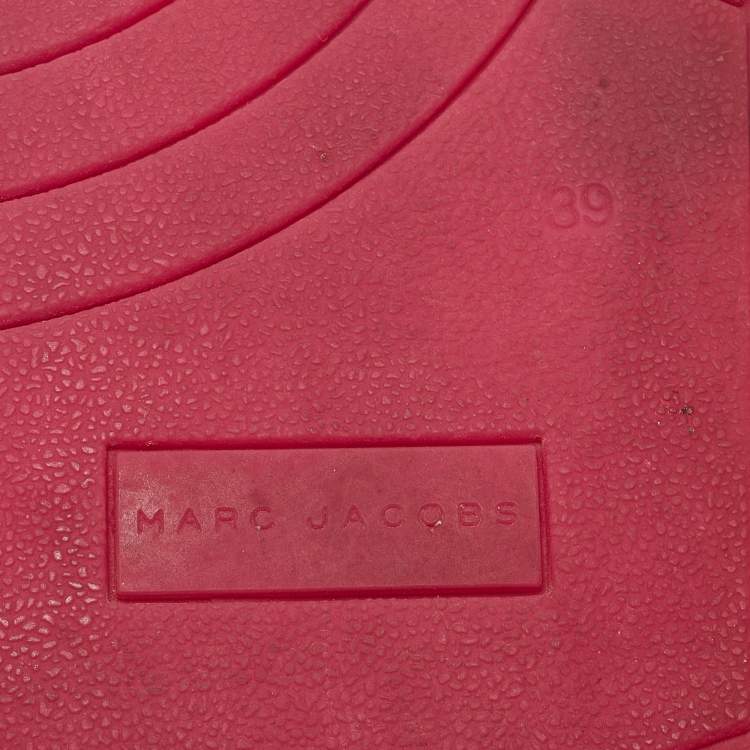 Pre Owned Marc Jacobs Multicolor Rubber Flat Slides Size 39 