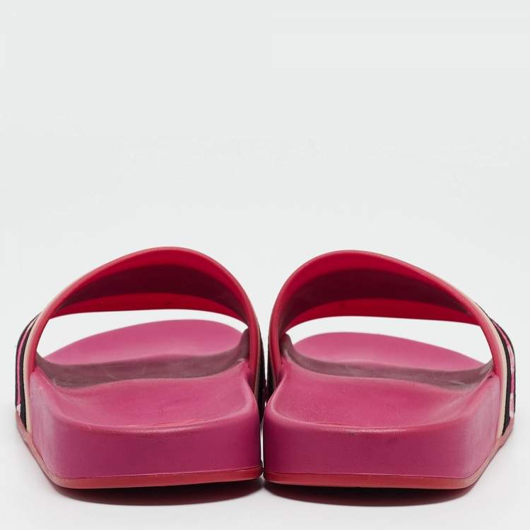 Pre Owned Marc Jacobs Multicolor Rubber Flat Slides Size 39 