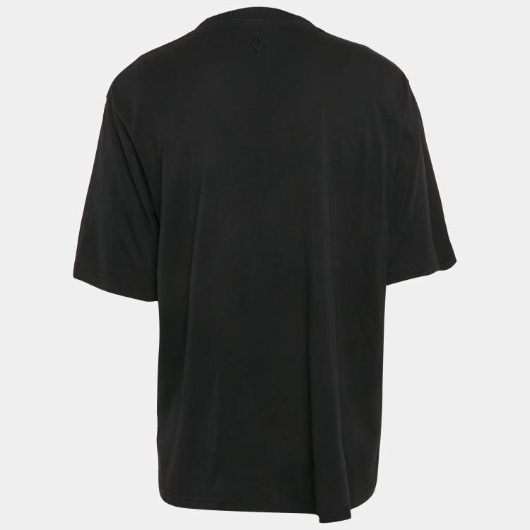 Pre Owned Marcelo Burlon x Muhammad Ali Black Printed Cotton Crew Neck T-Shirt XL