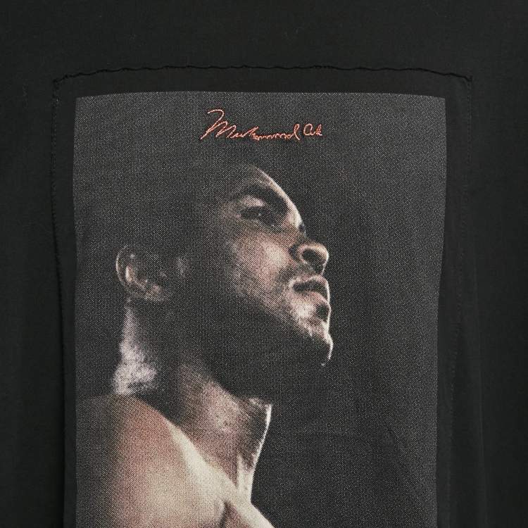 Pre Owned Marcelo Burlon x Muhammad Ali Black Printed Cotton Crew Neck T-Shirt XL