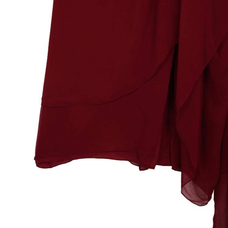 Pre Owned Marchesa One Shoulder Embellished Gown L