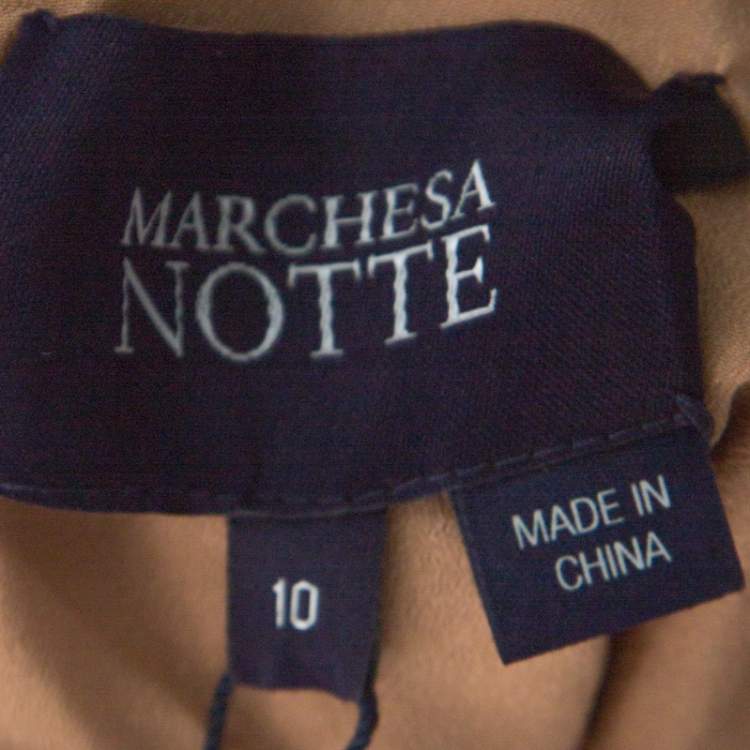 Pre Owned Marchesa Notte Pink Taffeta Embroidered Bodice Detail Mikado Gown L