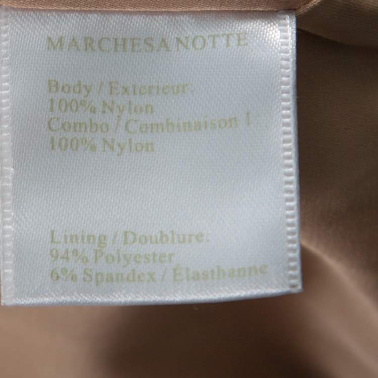Pre Owned Marchesa Notte Blush & Gold Ombre Sequin Embellished Detail Gown S